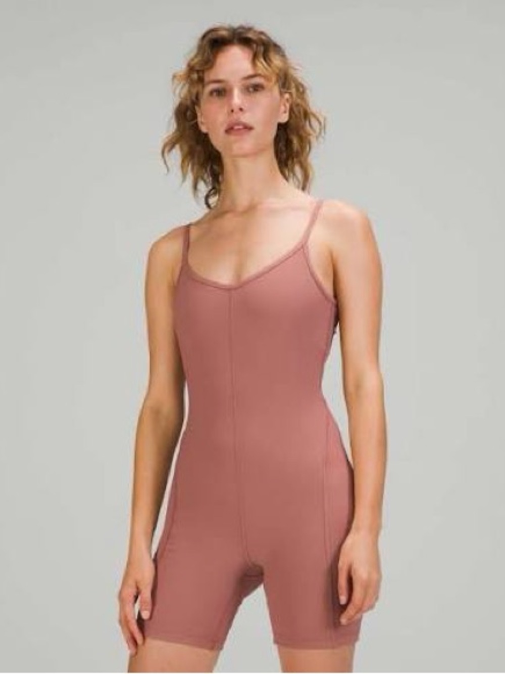 Lululemon Ribbed Contoured Yoga Unitard 6" Length Spiced Chai Size 12
